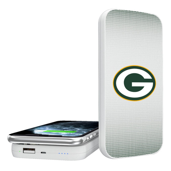 Green Bay Packers Linen 5000mAh Portable Wireless Charger-0