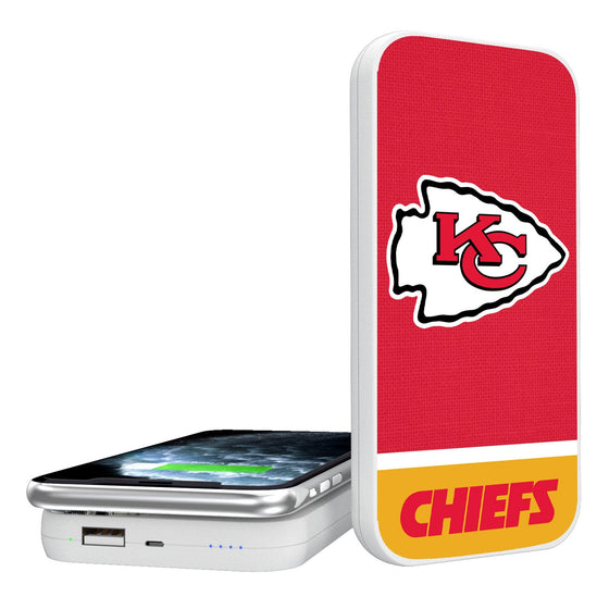 Kansas City Chiefs Endzone Solid 5000mAh Portable Wireless Charger-0