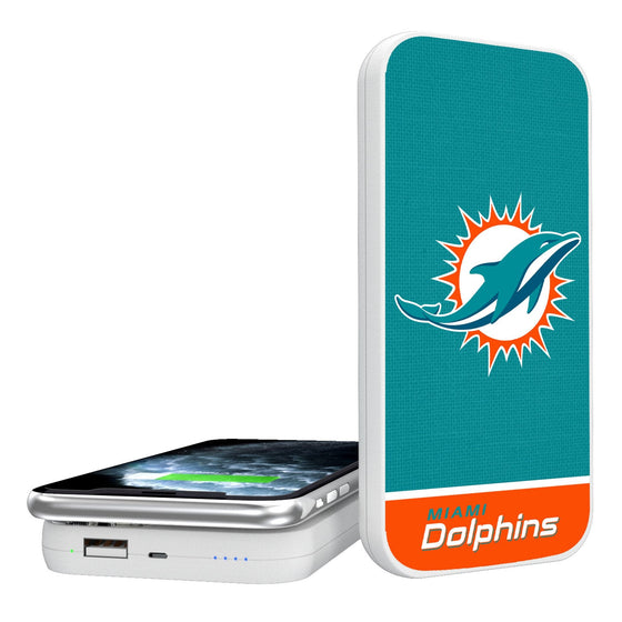 Miami Dolphins Endzone Solid 5000mAh Portable Wireless Charger-0