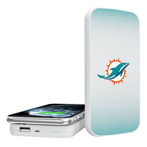 Miami Dolphins Linen 5000mAh Portable Wireless Charger-0