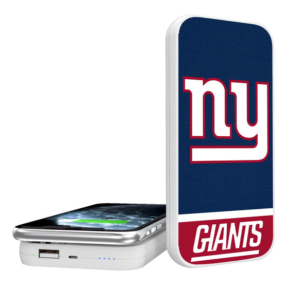 New York Giants Solid Wordmark 5000mAh Portable Wireless Charger-0