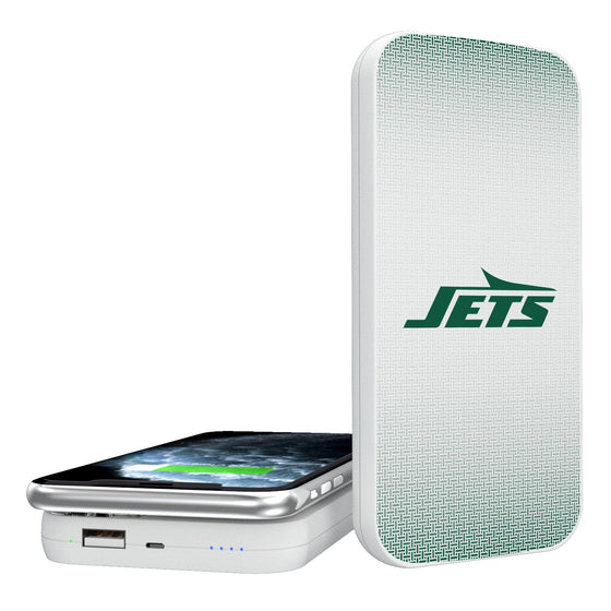 New York Jets Linen 5000mAh Portable Wireless Charger-0