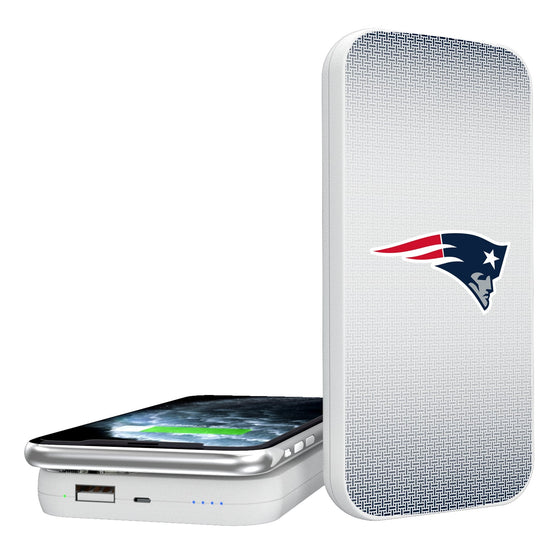 New England Patriots Linen 5000mAh Portable Wireless Charger-0