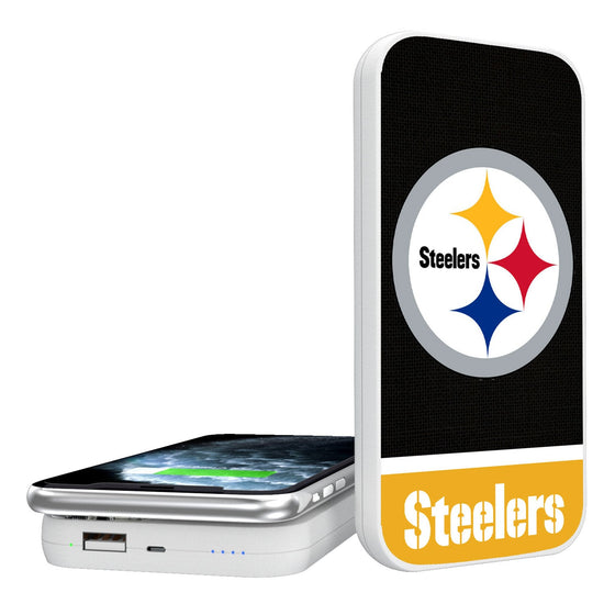 Pittsburgh Steelers Endzone Solid 5000mAh Portable Wireless Charger-0