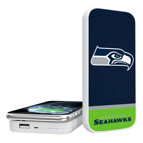 Seattle Seahawks Endzone Solid 5000mAh Portable Wireless Charger-0