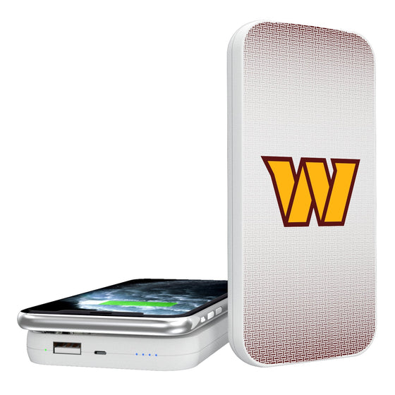 Washington Commanders Linen 5000mAh Portable Wireless Charger-0