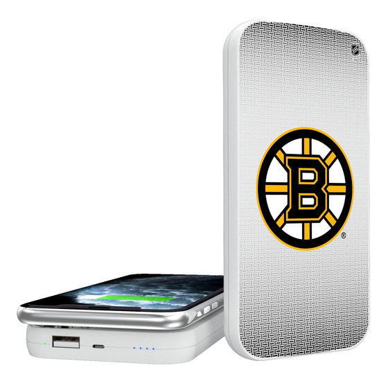 Boston Bruins Linen 5000mAh Portable Wireless Charger-0