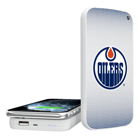 Edmonton Oilers Linen 5000mAh Portable Wireless Charger-0