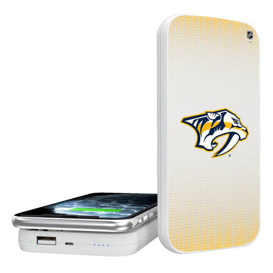 Nashville Predators Linen 5000mAh Portable Wireless Charger-0