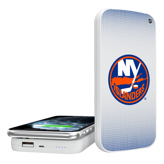 New York Islanders Linen 5000mAh Portable Wireless Charger-0