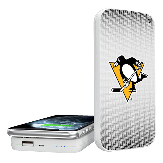 Pittsburgh Penguins Linen 5000mAh Portable Wireless Charger-0