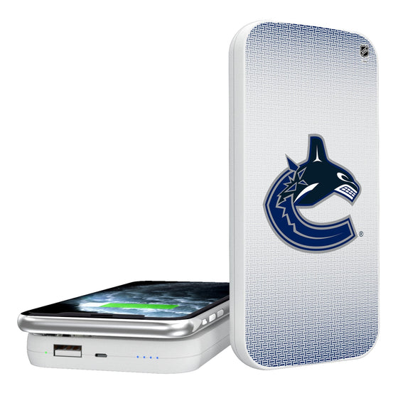 Vancouver Canucks Linen 5000mAh Portable Wireless Charger-0