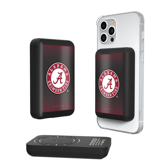 Alabama Crimson Tide Linen Wireless Mag Power Bank-0