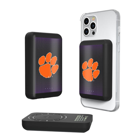 Clemson Tigers Linen Wireless Mag Power Bank-0