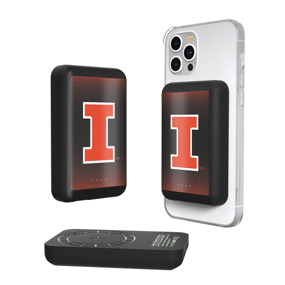 Illinois Fighting Illini Linen Wireless Mag Power Bank-0