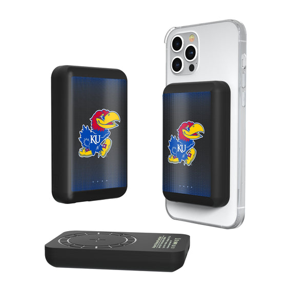 Kansas Jayhawks Linen Wireless Mag Power Bank-0