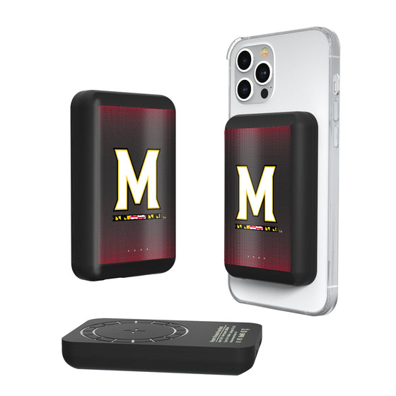 Maryland Terrapins Linen Wireless Mag Power Bank-0