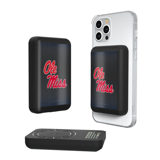 Mississippi Ole Miss Rebels Linen Wireless Mag Power Bank-0