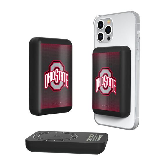 Ohio State Buckeyes Linen Wireless Mag Power Bank-0