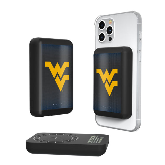 West Virginia Mountaineers Linen Wireless Mag Power Bank-0