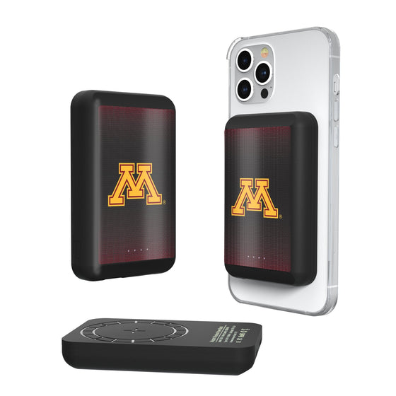 Minnesota Golden Gophers Linen Wireless Mag Power Bank-0