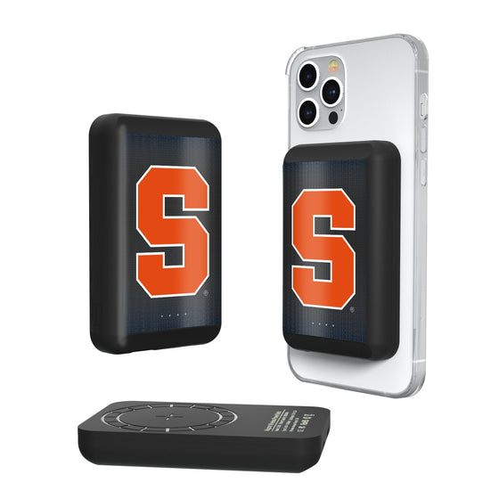 Syracuse Orange Linen Wireless Mag Power Bank-0