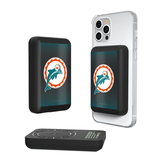 Miami Dolphins 1966-1973 Historic Collection Linen Wireless Mag Power Bank-0