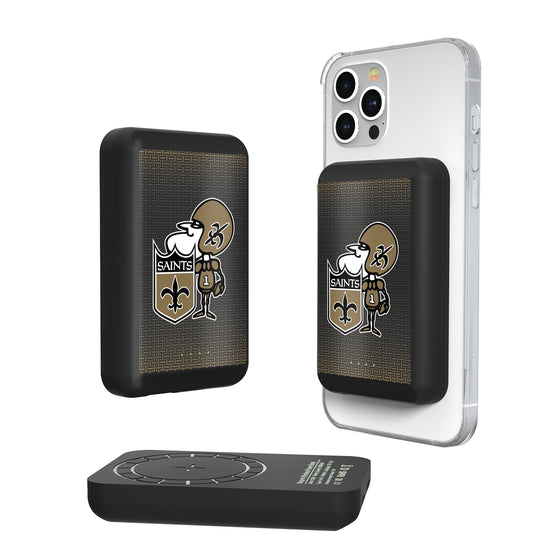 New Orleans Saints Historic Collection Linen Wireless Mag Power Bank-0