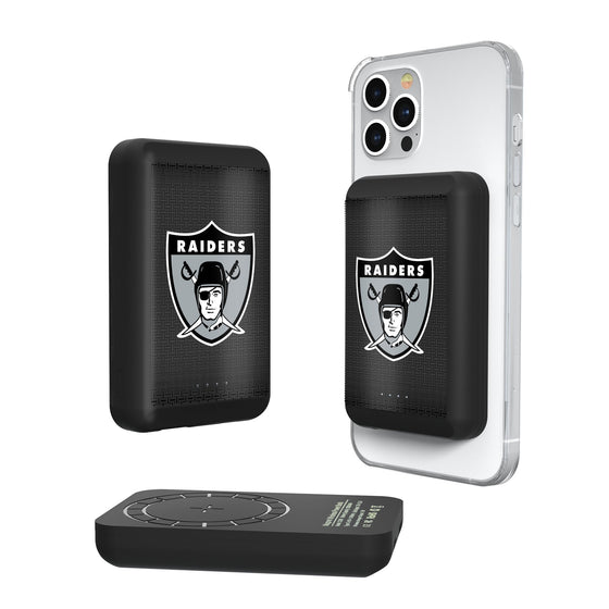 Oakland Raiders 1963 Historic Collection Linen Wireless Mag Power Bank-0