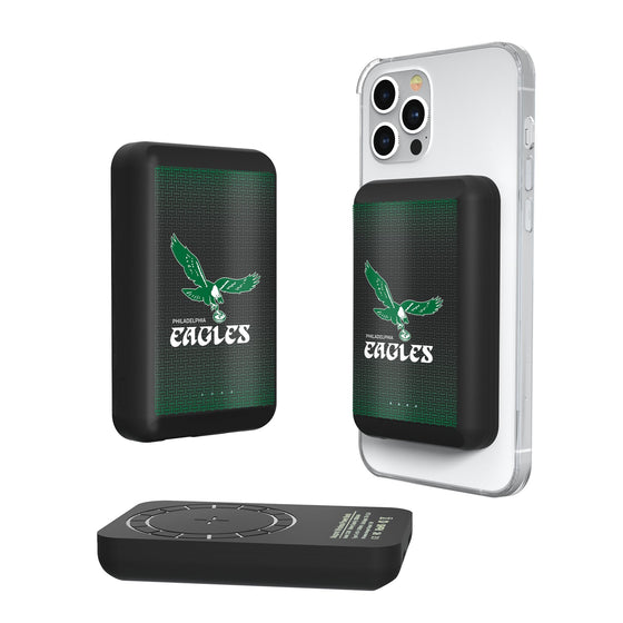 Philadelphia Eagles 1973-1995 Historic Collection Linen Wireless Mag Power Bank-0