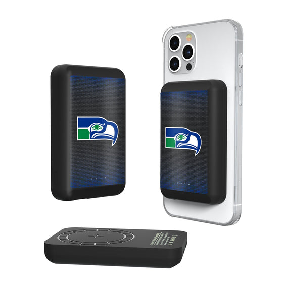 Seattle Seahawks Historic Collection Linen Wireless Mag Power Bank-0