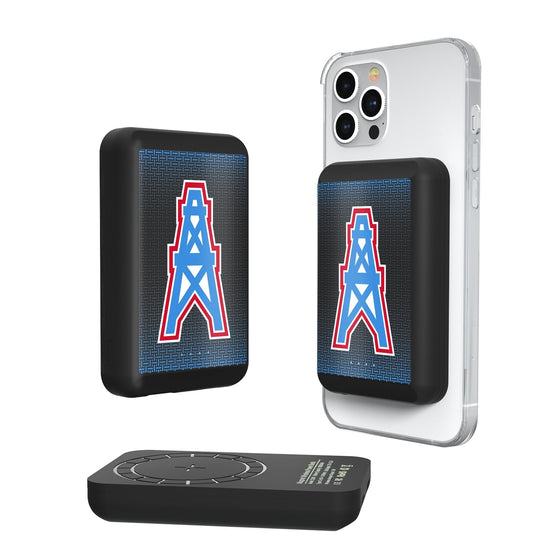 Houston Oilers Historic Collection Linen Wireless Mag Power Bank-0