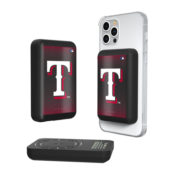 Texas Rangers Linen Wireless Mag Power Bank-0