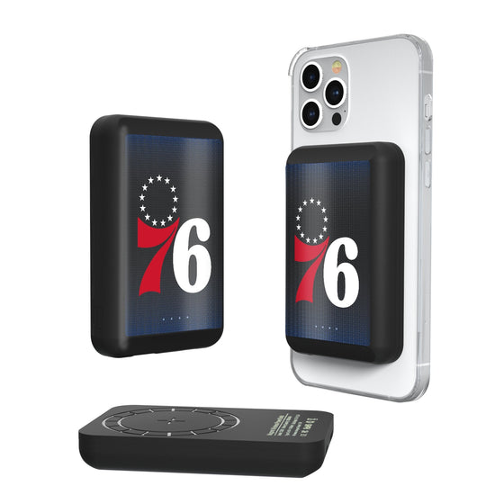 Philadelphia 76ers Linen Wireless Mag Power Bank-0