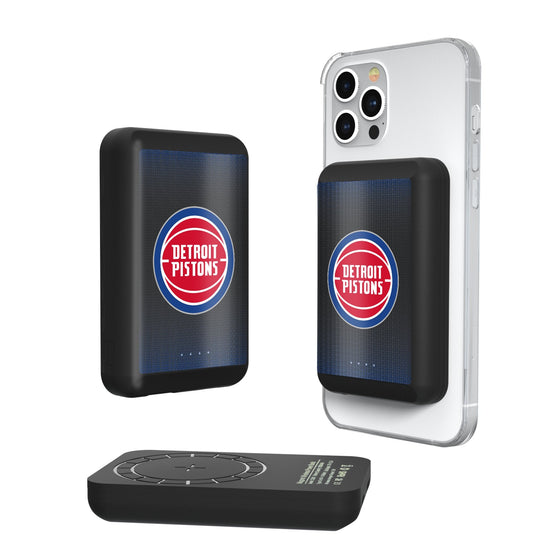 Detroit Pistons Linen Wireless Mag Power Bank-0