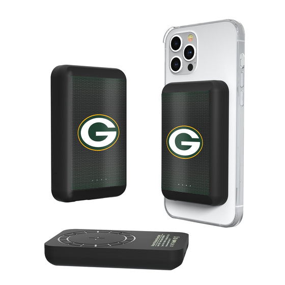 Green Bay Packers Linen Wireless Mag Power Bank-0