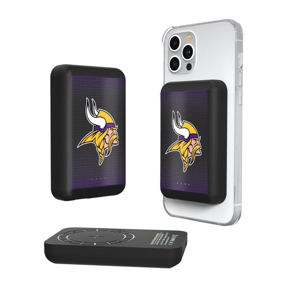 Minnesota Vikings Linen Wireless Mag Power Bank-0