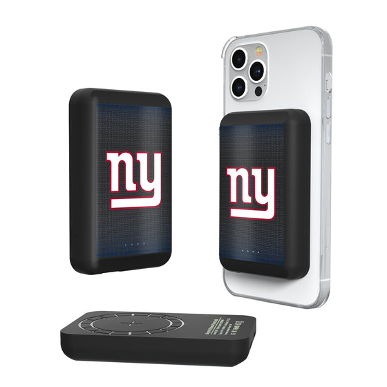 New York Giants Linen Wireless Mag Power Bank-0