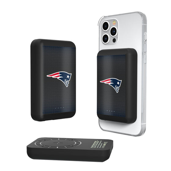 New England Patriots Linen Wireless Mag Power Bank-0