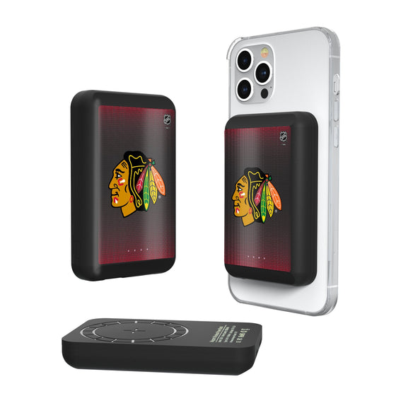 Chicago Blackhawks Linen Wireless Mag Power Bank-0