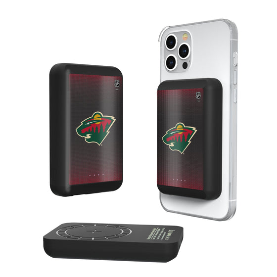 Minnesota Wild Linen Wireless Mag Power Bank-0