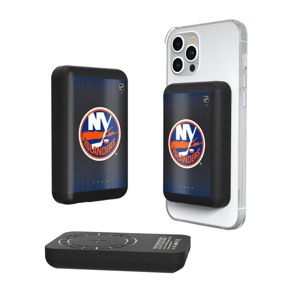 New York Islanders Linen Wireless Mag Power Bank-0