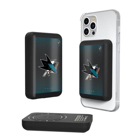 San Jose Sharks Linen Wireless Mag Power Bank-0