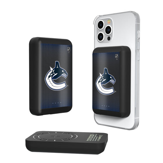 Vancouver Canucks Linen Wireless Mag Power Bank-0