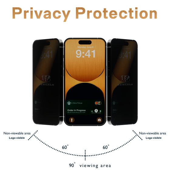 Cincinnati Bengals Etched Privacy Screen Protector-7