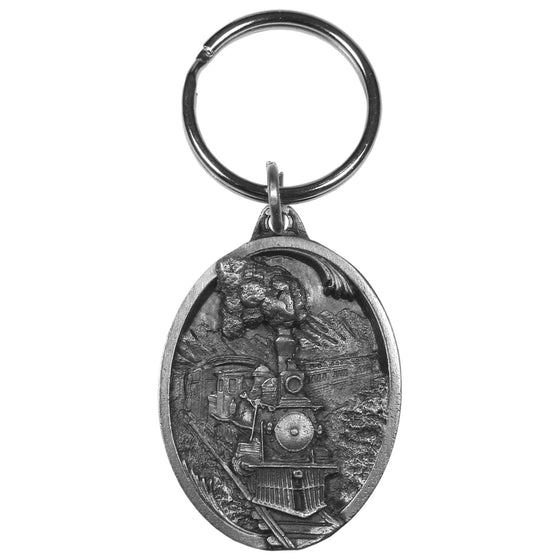 Train Antiqued Keyring