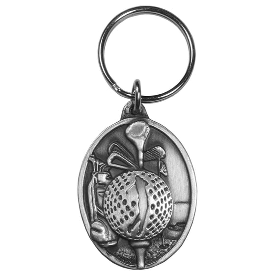 Golf Antiqued Keyring