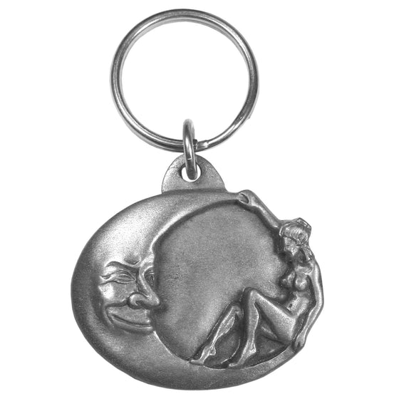 Moon/Lady Antiqued Keyring