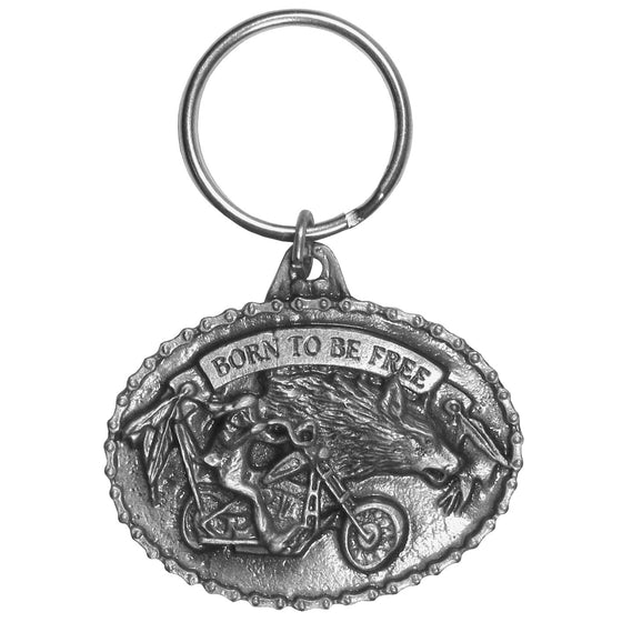 Born To Be Free Antiqued Keyring