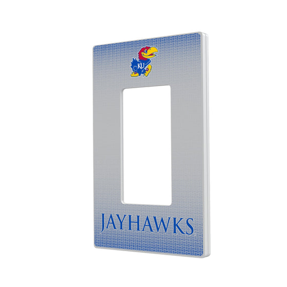 Kansas Jayhawks Linen Hidden-Screw Light Switch Plate-1